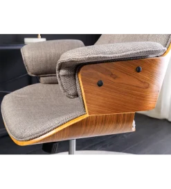 Invicta Interior - przedsprzedaż Fotel biurowy MANHATTAN od 44 do 54 cm szary drewno dębu