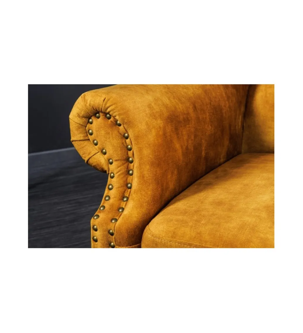 Invicta Interior Fotel BRIGIDA Chesterfield musztardowy