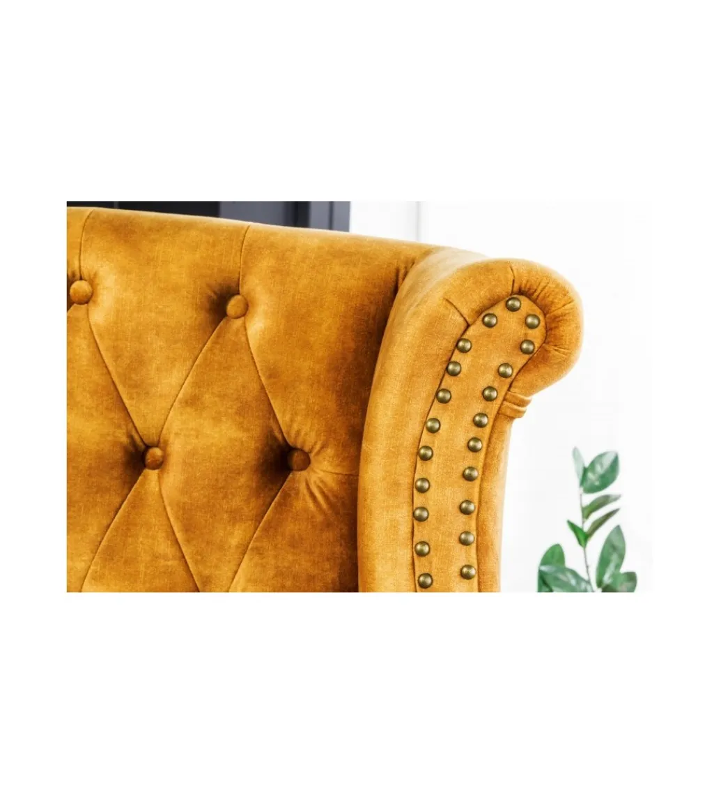 Invicta Interior Fotel BRIGIDA Chesterfield musztardowy