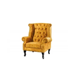 Invicta Interior Fotel BRIGIDA Chesterfield musztardowy