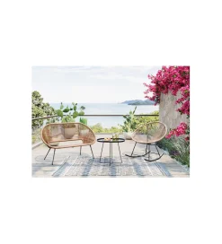 KARE Fotel bujany ACAPULCO 85 cm naturalny
