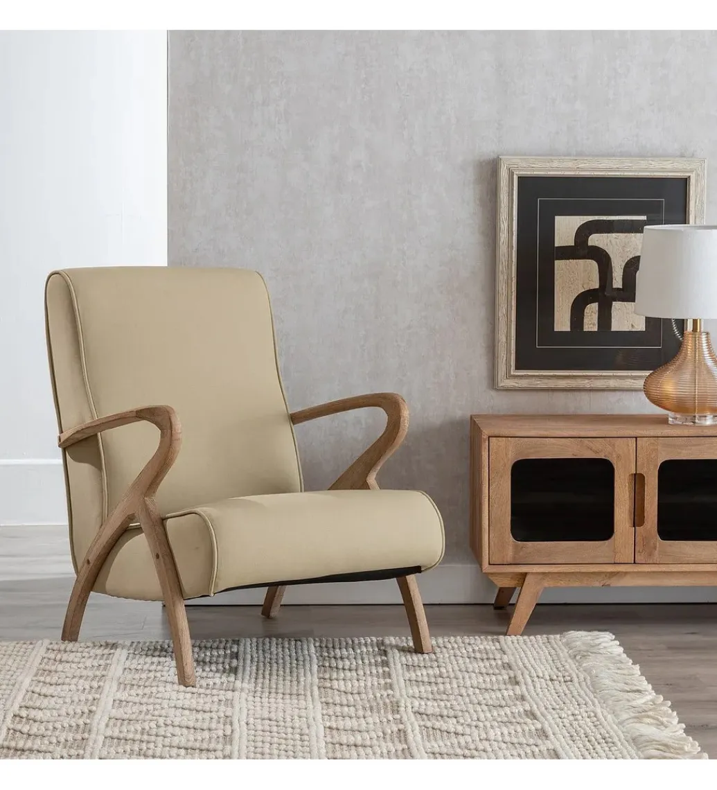 Zona-Design Fotel DEMICERO 85 cm beżowy