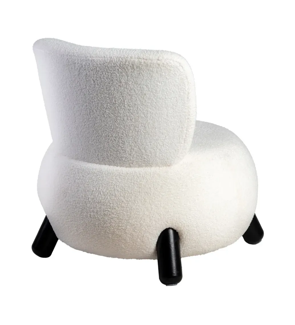 Zona-Design Fotel ENKIR 73 cm biały tapicerowany boucle