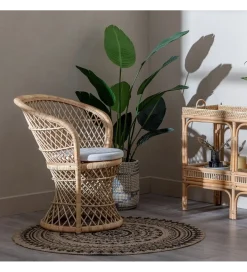Zona-Design Fotel ENSO 84 cm ratan naturalny
