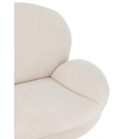 J-Line Fotel i podnóżek LOUNGERI 83 cm kremowe