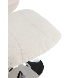 J-Line Fotel i podnóżek LOUNGERI 83 cm kremowe