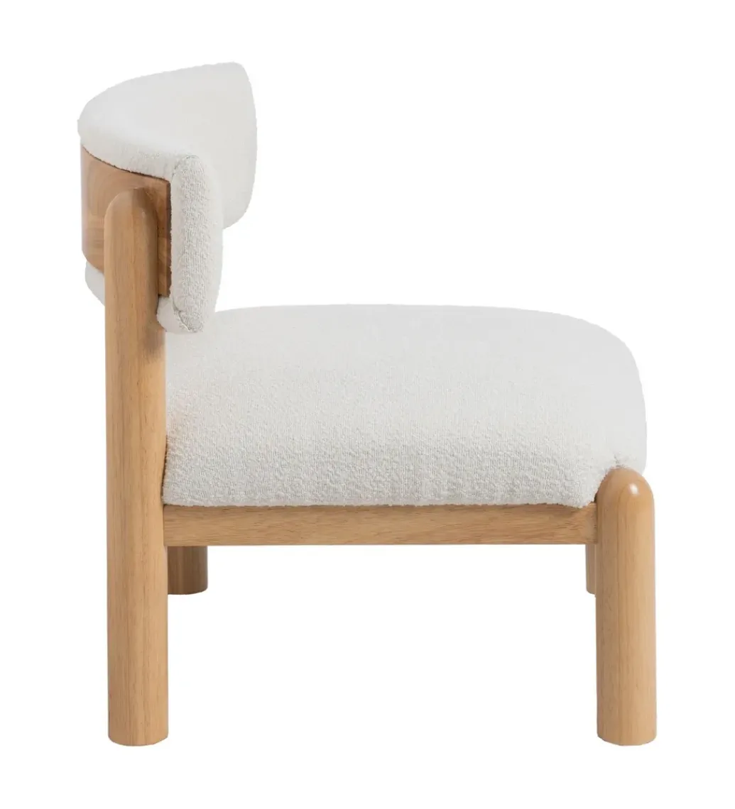 Zona-Design Fotel KAPI drewno kauczuk biały