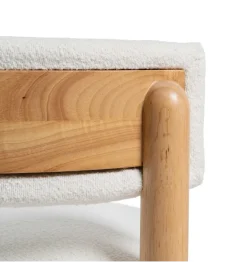 Zona-Design Fotel KAPI drewno kauczuk biały