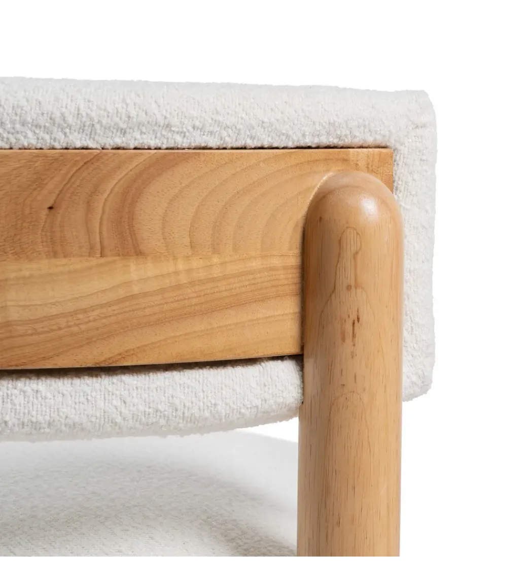 Zona-Design Fotel KAPI drewno kauczuk biały