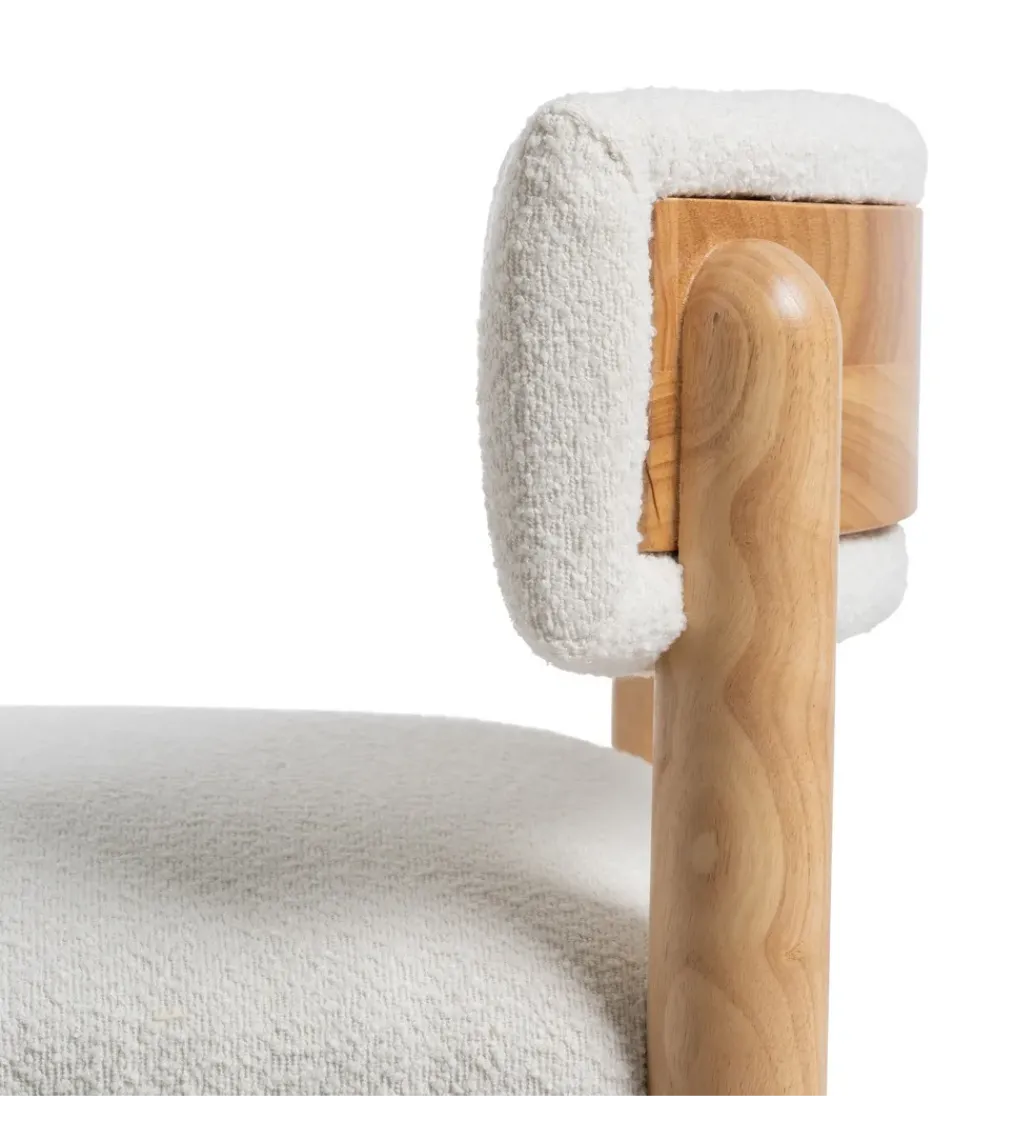 Zona-Design Fotel KAPI drewno kauczuk biały