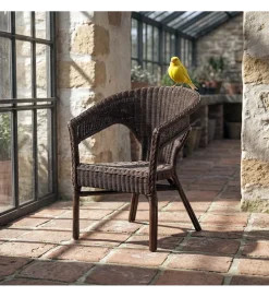 Zona-Design Fotel KERRI ratan ciemny brąz