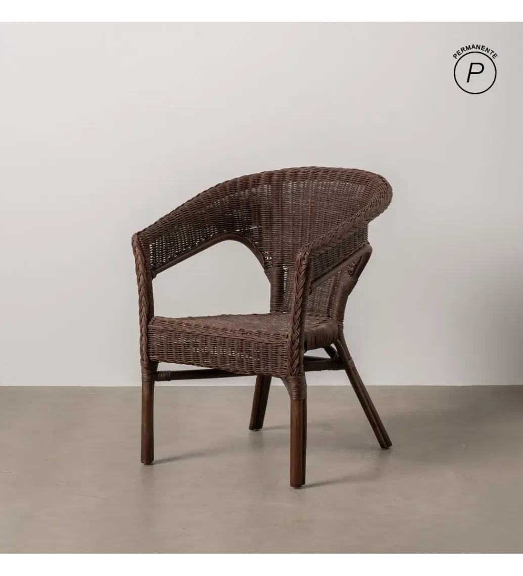 Zona-Design Fotel KERRI ratan ciemny brąz