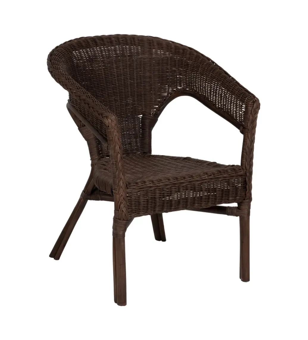 Zona-Design Fotel KERRI ratan ciemny brąz