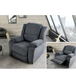 Invicta Interior Fotel kinowy HOLLYWOOD ciemny szary