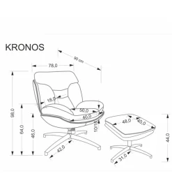 Halmar Fotel KRONOS z podnóżkiem beżowy
