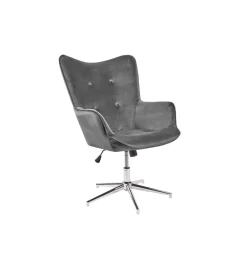 Invicta Interior Fotel Lounger 110 Cm- 110 Cm Szary Aksamit