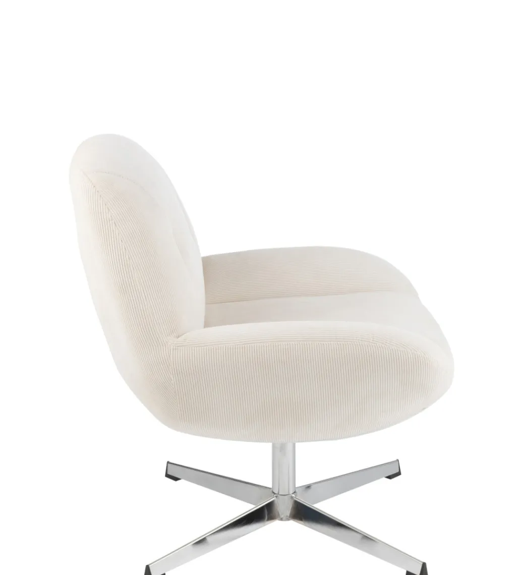 J-Line Fotel LOUNGERI 79 cm kremowe