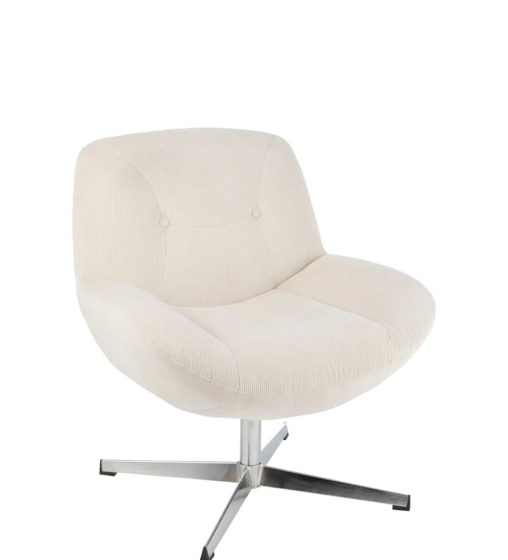 J-Line Fotel LOUNGERI 79 cm kremowe