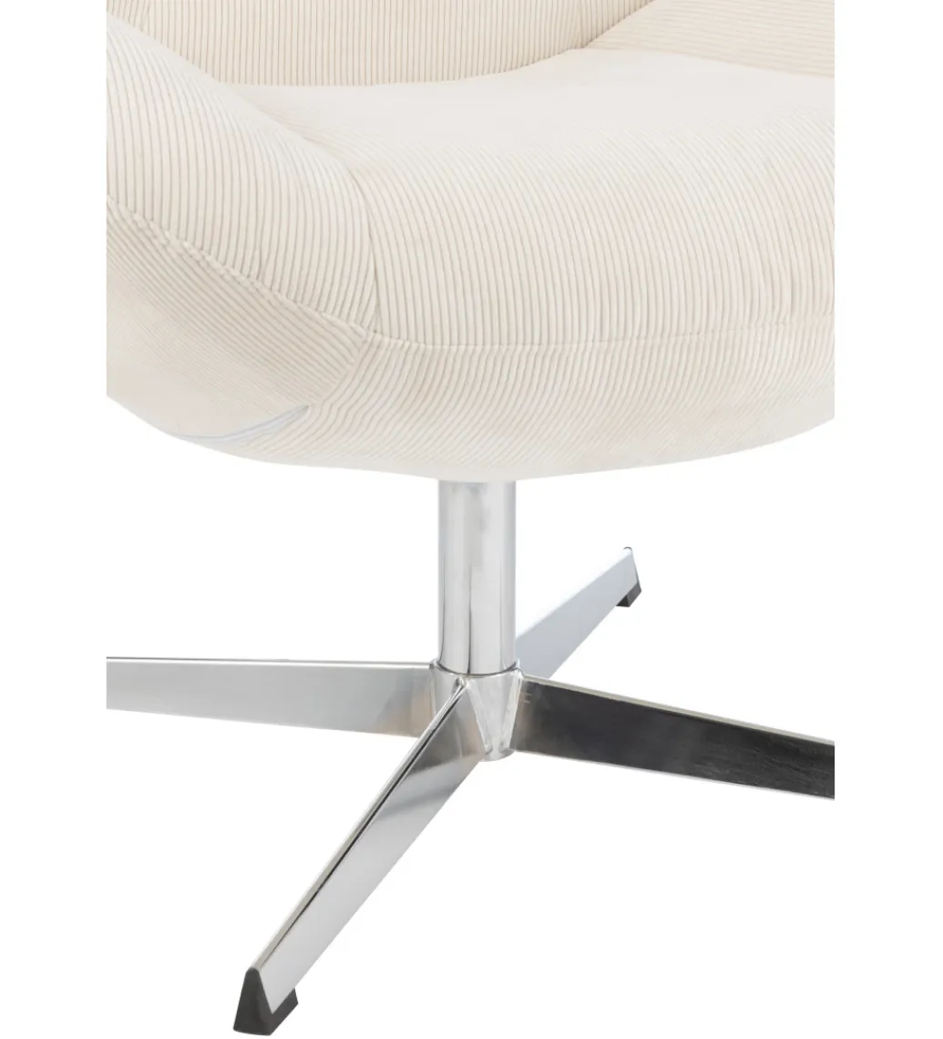 J-Line Fotel LOUNGERI 79 cm kremowe