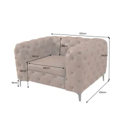 Invicta Interior Fotel MODERN BAROCK 120 cm antyczny brąz