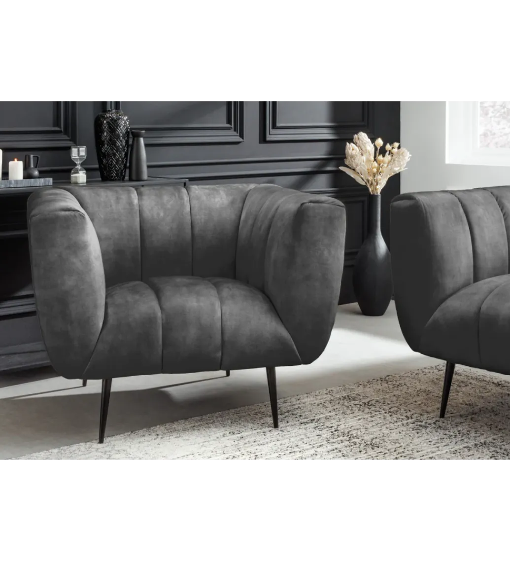 Invicta Interior Fotel NOBLESSE aksamit szary
