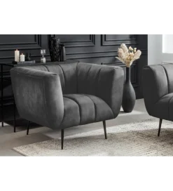 Invicta Interior Fotel NOBLESSE aksamit szary