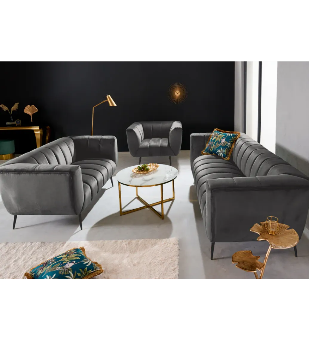 Invicta Interior Fotel NOBLESSE aksamit szary