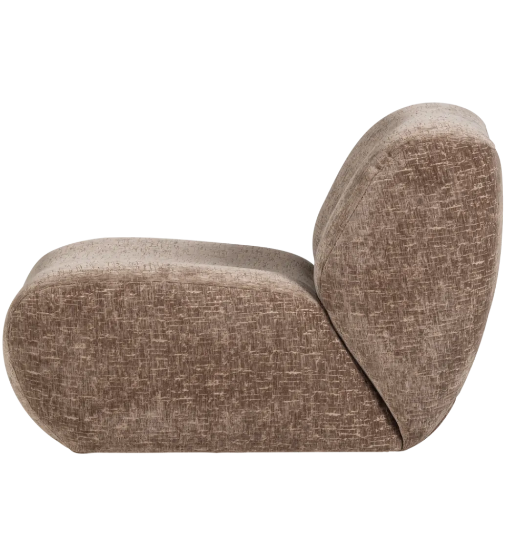WOOOD Fotel NOMU velvet jasno brązowy