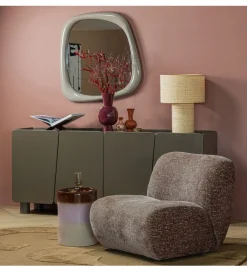 WOOOD Fotel NOMU velvet jasno brązowy