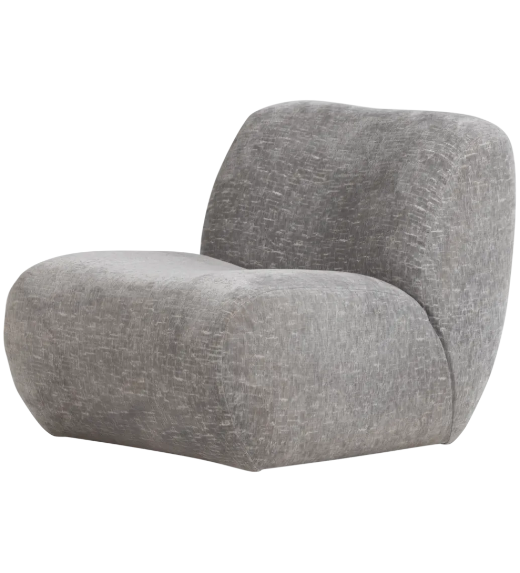 WOOOD Fotel NOMU velvet jasny niebieski