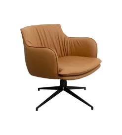 KARE Fotel obrotowy BONNIE 74 cm brązowy