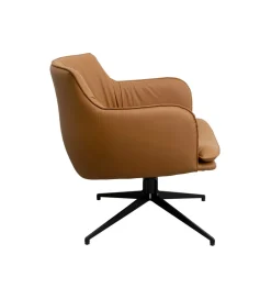 KARE Fotel obrotowy BONNIE 74 cm brązowy