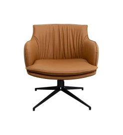 KARE Fotel obrotowy BONNIE 74 cm brązowy