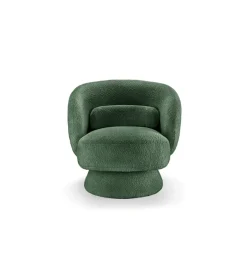 Invicta Interior Fotel obrotowy BOSSA NOVA bouclé zielony