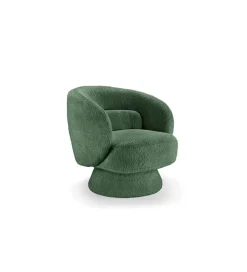 Invicta Interior Fotel obrotowy BOSSA NOVA bouclé zielony