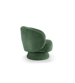 Invicta Interior Fotel obrotowy BOSSA NOVA bouclé zielony