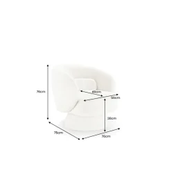Invicta Interior Fotel obrotowy BOSSA NOVA bouclé taupe