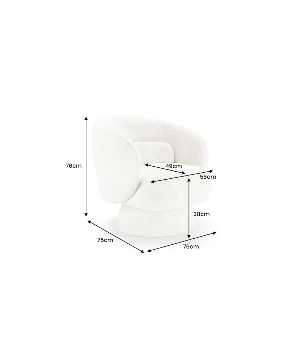 Invicta Interior Fotel obrotowy BOSSA NOVA bouclé taupe
