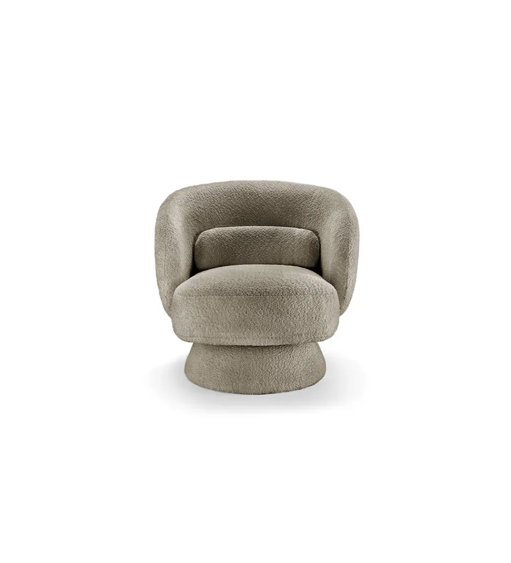 Invicta Interior Fotel obrotowy BOSSA NOVA bouclé taupe