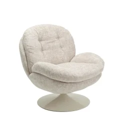 KARE Fotel obrotowy COSY 86 cm beżowy