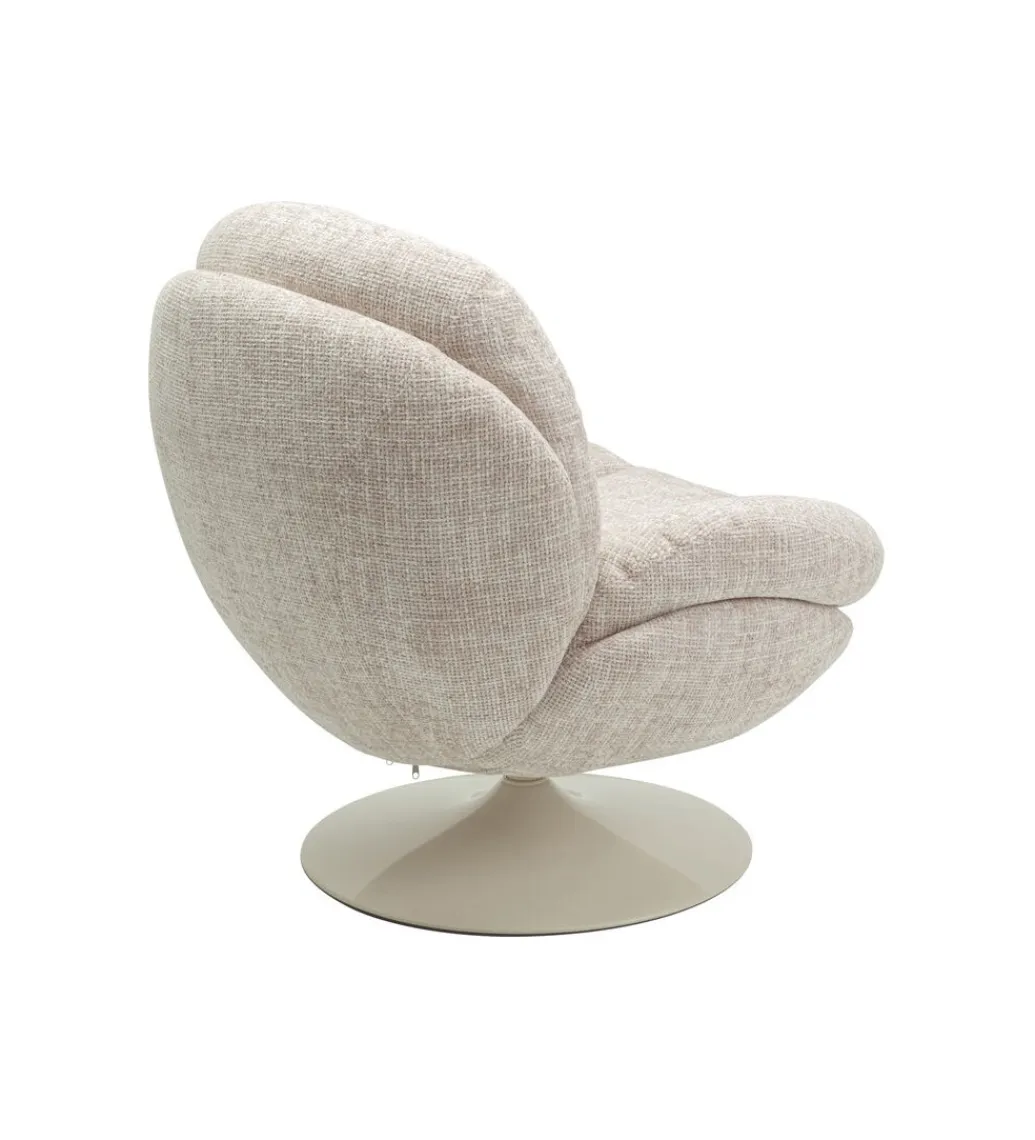 KARE Fotel obrotowy COSY 86 cm beżowy