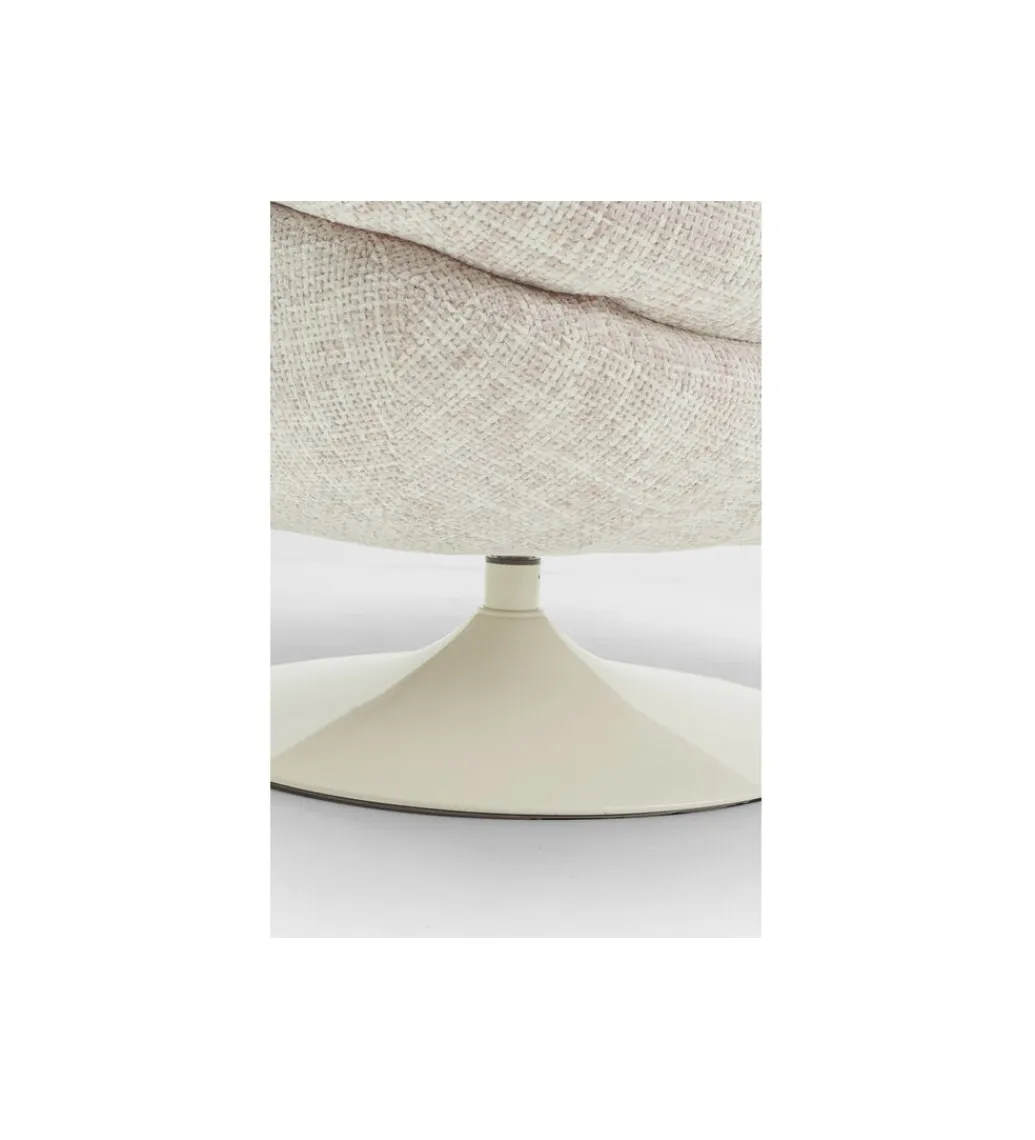 KARE Fotel obrotowy COSY 86 cm beżowy