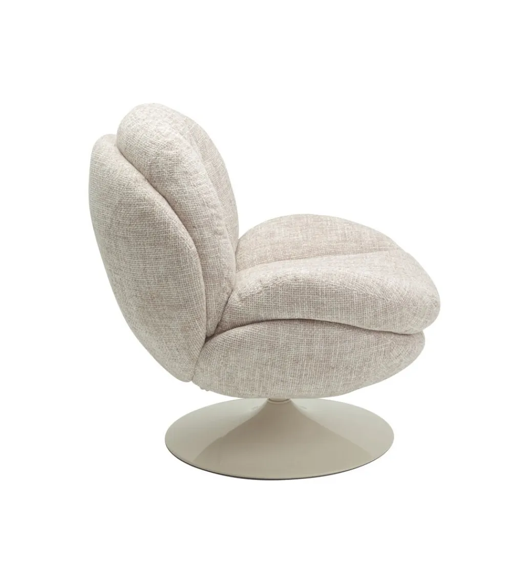 KARE Fotel obrotowy COSY 86 cm beżowy