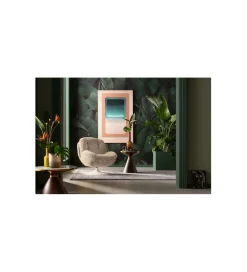 KARE Fotel obrotowy COSY 86 cm beżowy