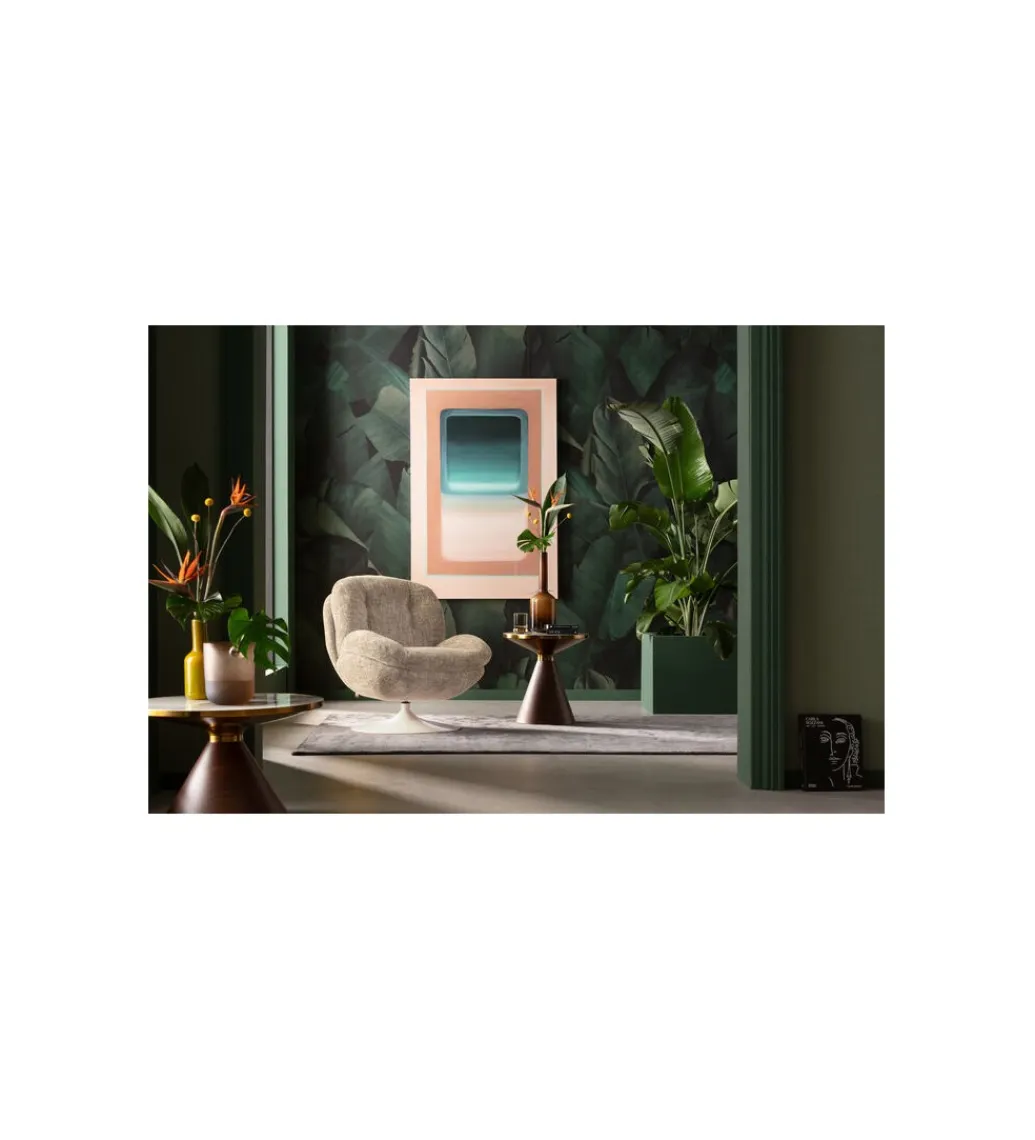 KARE Fotel obrotowy COSY 86 cm beżowy