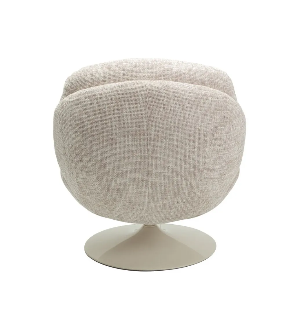 KARE Fotel obrotowy COSY 86 cm beżowy