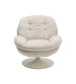 KARE Fotel obrotowy COSY 86 cm beżowy