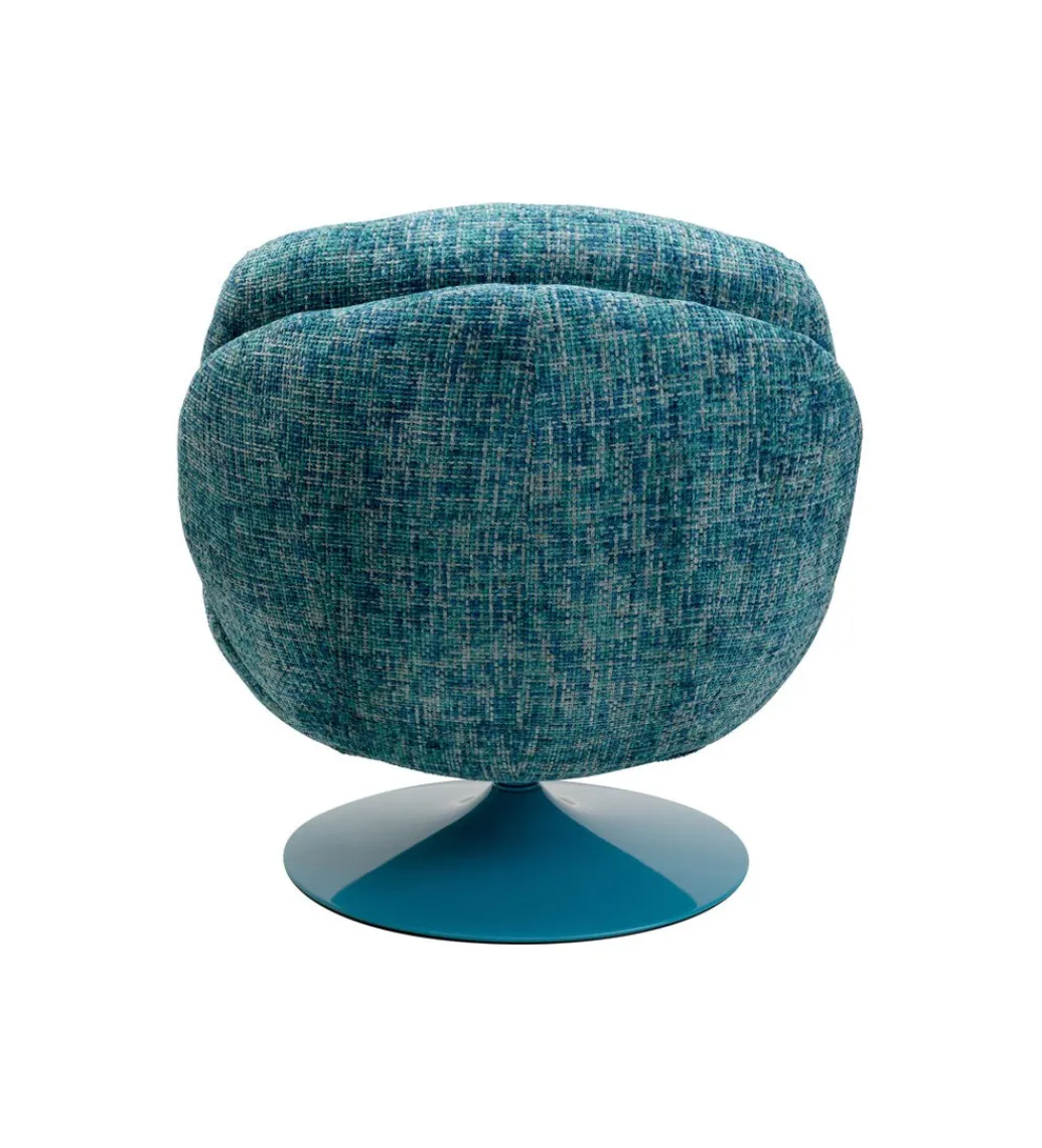 KARE Fotel obrotowy COSY 86 cm niebieski