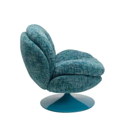 KARE Fotel obrotowy COSY 86 cm niebieski