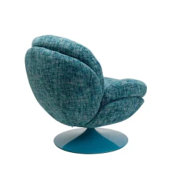 KARE Fotel obrotowy COSY 86 cm niebieski